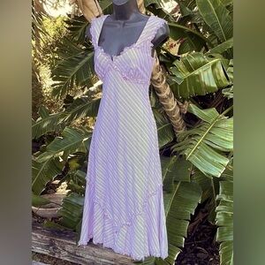 Nicole Miller Lavender Striped Midi Summer Dress